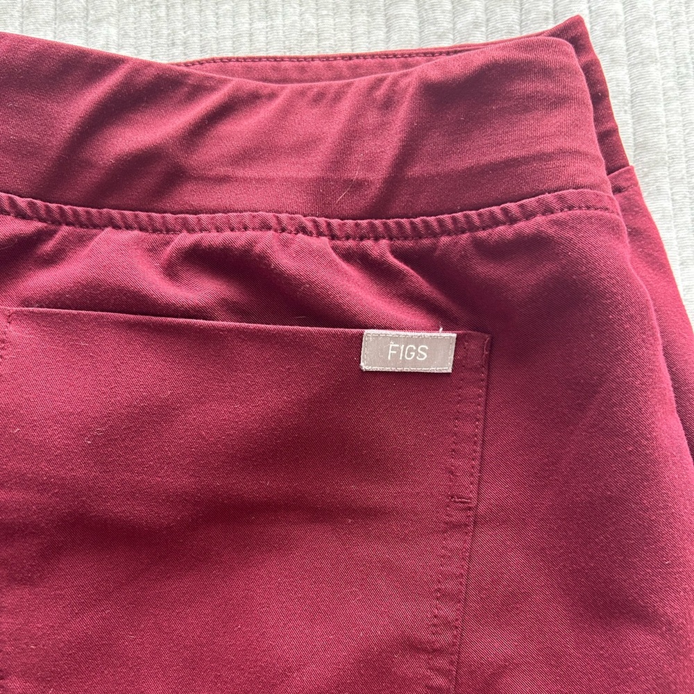 Figs: Burgundy Zamora Jogger Scrub Pants - Picture 3 of 7